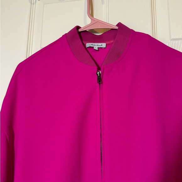 White Birch Vibrant Pink Zip-Up Blouse - Picture 2 of 6